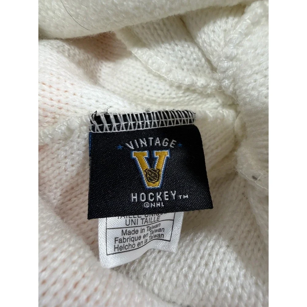 Vintage Boston Bruins Beanie White Stripe‎ NHL Hockey Streetwear Knit Cap